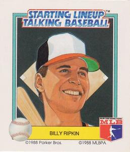 1988 Parker Bros. Starting Lineup Talking Baseball Baltimore Orioles #13 Billy Ripken Front