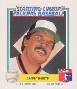 1988 Parker Bros. Starting Lineup Talking Baseball Baltimore Orioles #19 Larry Sheets Front