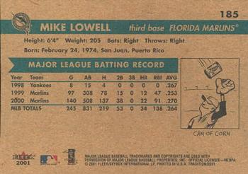 2001 Fleer Tradition #185 Mike Lowell Back