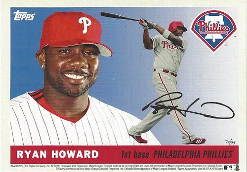 2014 Topps 60th Anniversary Philadelphia Phillies 5x7 #NNO Ryan Howard Front