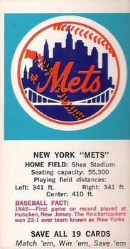 1968-72 Fleer Cloth Baseball Emblems Tallboys - Emblem Cards #NNO New York Mets Front