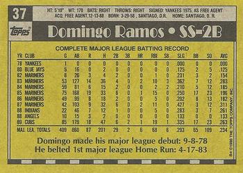 1990 Topps #37 Domingo Ramos Back