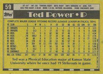 1990 Topps #59 Ted Power Back