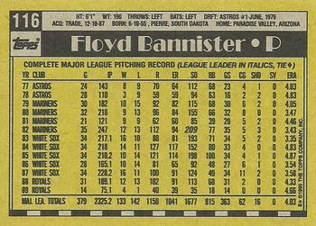 1990 Topps #116 Floyd Bannister Back