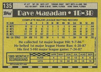 1990 Topps #135 Dave Magadan Back