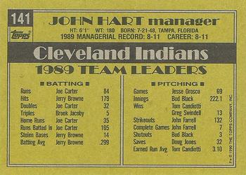 1990 Topps #141 John Hart Back