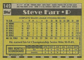 1990 Topps #149 Steve Farr Back