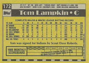1990 Topps #172 Tom Lampkin Back