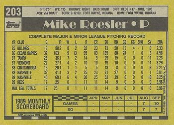 1990 Topps #203 Mike Roesler Back