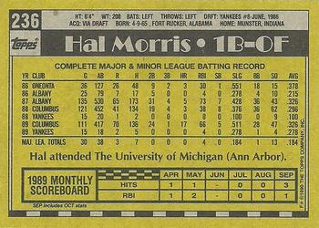 1990 Topps #236 Hal Morris Back