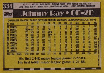 1990 Topps #334 Johnny Ray Back