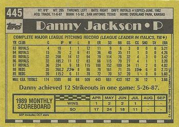 1990 Topps #445 Danny Jackson Back