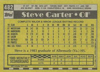 1990 Topps #482 Steve Carter Back