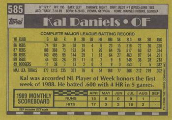 1990 Topps #585 Kal Daniels Back