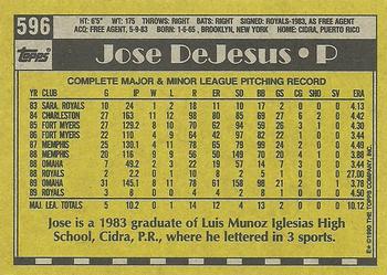 1990 Topps #596 Jose DeJesus Back