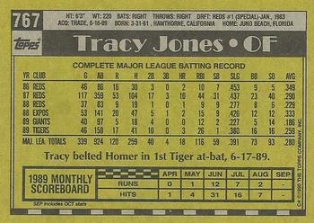 1990 Topps #767 Tracy Jones Back