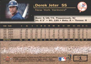 2001 Fleer Triple Crown #1 Derek Jeter Back