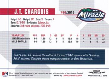 2015 Grandstand Fort Myers Miracle #NNO J.T. Chargois Back