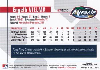 2015 Grandstand Fort Myers Miracle #NNO Engelb Vielma Back