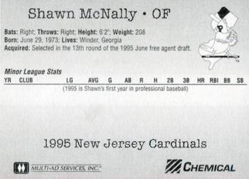 1995 Multi-Ad New Jersey Cardinals #NNO Shawn McNally Back