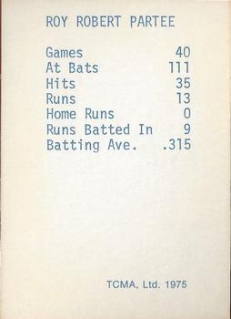1975 TCMA 1946 Boston Red Sox (Red Names) #NNO Roy Partee Back