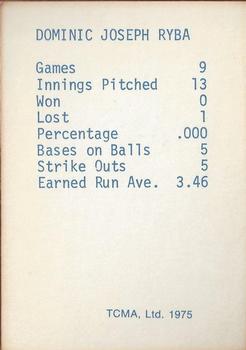 1975 TCMA 1946 Boston Red Sox (Red Names) #NNO Mike Ryba Back