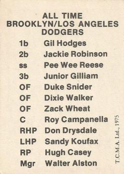 1975 TCMA All Time Brooklyn / Los Angeles Dodgers #NNO Sandy Koufax Back