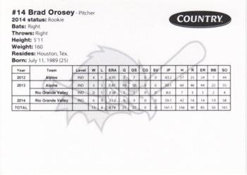 2014 Fargo-Moorhead RedHawks #NNO Brad Orosey Back