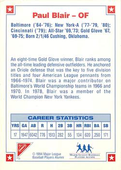 1994 Nabisco All-Star Legends Unsigned #NNO Paul Blair Back
