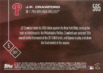 2017 Topps Now #565 J.P. Crawford Back