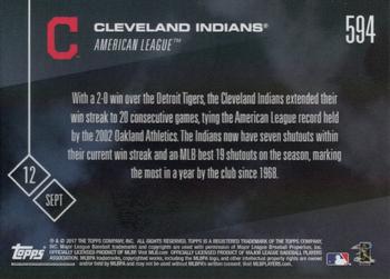 2017 Topps Now #594 Cleveland Indians Back