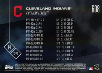 2017 Topps Now #608 Cleveland Indians Back