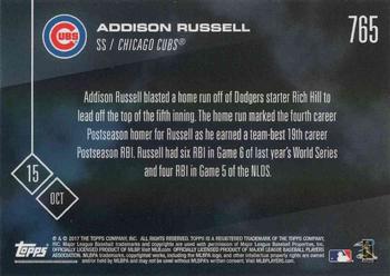 2017 Topps Now #765 Addison Russell Back