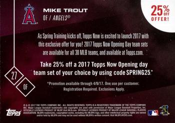 2017 Topps Now #NNO Mike Trout Back