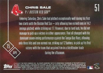 2017 Topps Now #51 Chris Sale Back