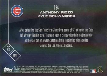2017 Topps Now #184 Anthony Rizzo / Kyle Schwarber Back