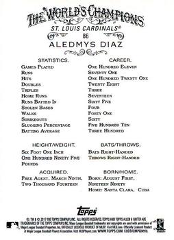 2017 Topps Allen & Ginter #86 Aledmys Diaz Back