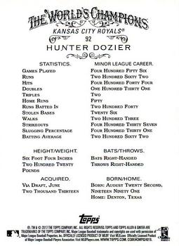 2017 Topps Allen & Ginter #92 Hunter Dozier Back