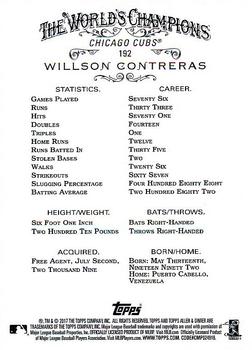 2017 Topps Allen & Ginter #192 Willson Contreras Back