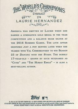 2017 Topps Allen & Ginter #274 Laurie Hernandez Back