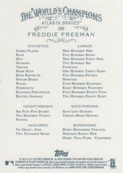 2017 Topps Allen & Ginter #280 Freddie Freeman Back