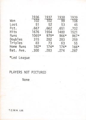 1974 TCMA 1936-1939 New York Yankee Dynasty #NNO Lou Gehrig Hits Another Back