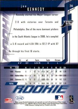 2001 Leaf Rookies & Stars #244 Joe Kennedy Back