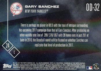 2017 Topps Now Road to Opening Day New York Yankees #OD-32 Gary Sanchez Back