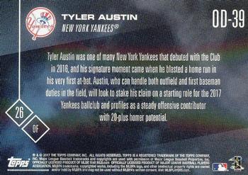 2017 Topps Now Road to Opening Day New York Yankees #OD-39 Tyler Austin Back