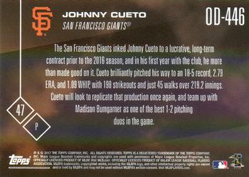 2017 Topps Now Road to Opening Day San Francisco Giants #OD-446 Johnny Cueto Back