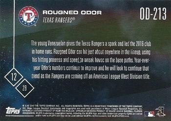2017 Topps Now Road to Opening Day Texas Rangers #OD-213 Rougned Odor Back