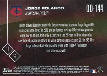 2017 Topps Now Road to Opening Day Minnesota Twins #OD-144 Jorge Polanco Back