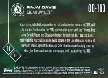 2017 Topps Now Road to Opening Day Oakland Athletics #OD-183 Rajai Davis Back