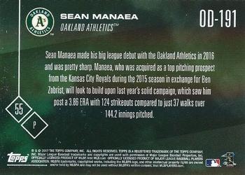 2017 Topps Now Road to Opening Day Oakland Athletics #OD-191 Sean Manaea Back